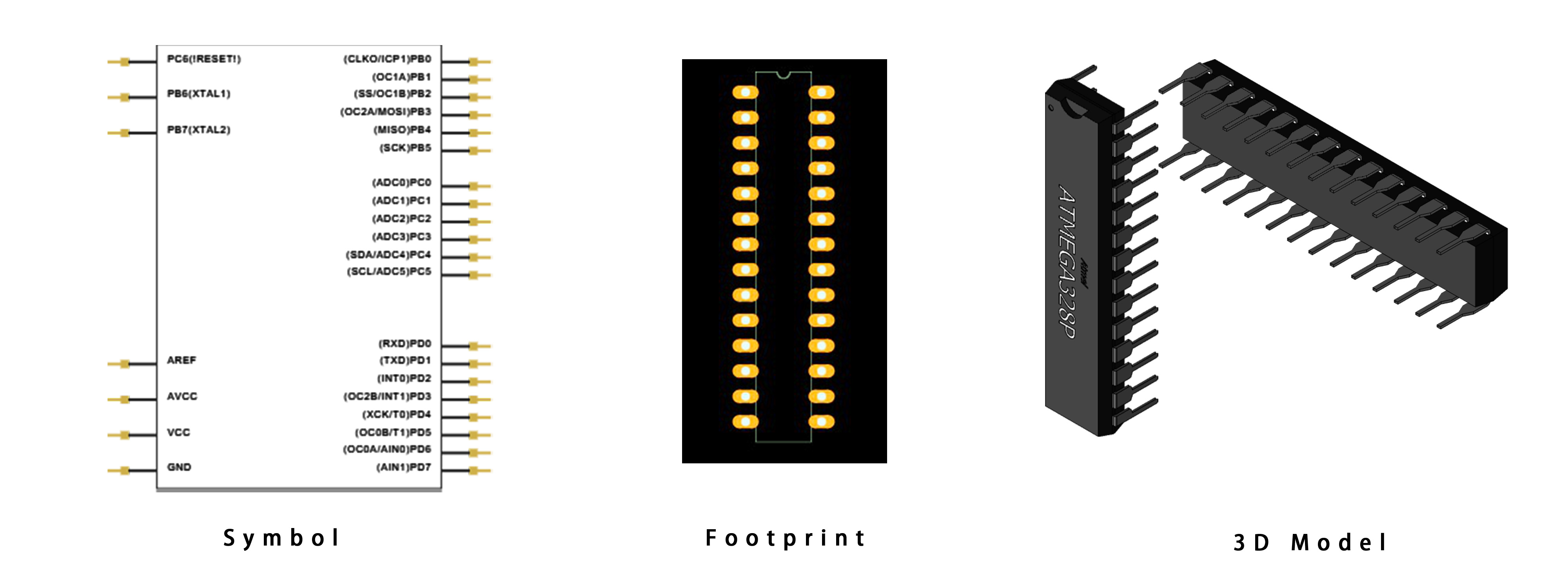 ATMEGA328P CAD Model